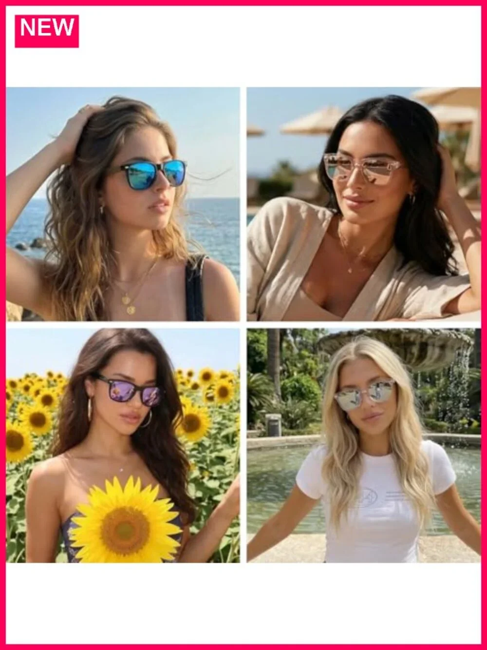 Women's Polarized Sunglasses UV400 Protection Mirrored Lens Square